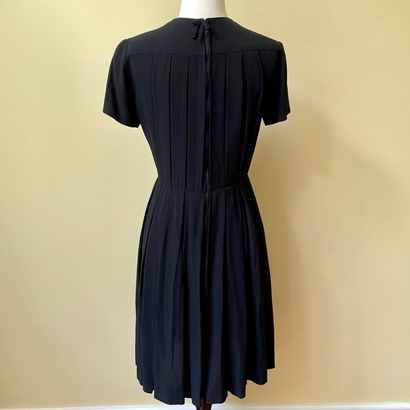 Vintage Neiman Marcus Black Pleated Dress - Picture 7 of 14